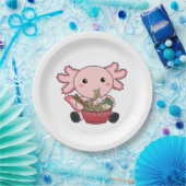 Axolotl Food Ramen Japanese Food Kawaii Animals Po Papieren Bordje (Feest)