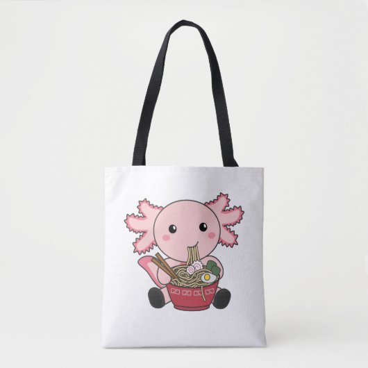 Axolotl Food Ramen Japanese Food Kawaii Animals Po Tote Bag (Voorkant)