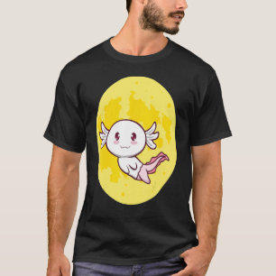Axolotl Full Moon Lazy Halloween Costume Cute Liza T-shirt