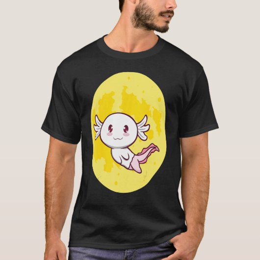 Axolotl Full Moon Lazy Halloween Costume Cute Liza T-shirt (Voorkant)