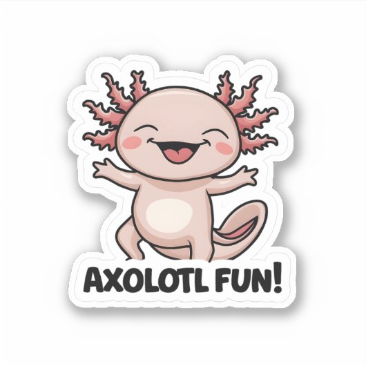 Axolotl Fun Vinyl Sticker (Voorkant)