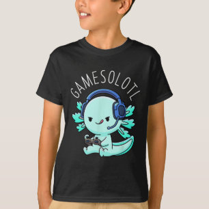 Axolotl Gamer anime geschenken Kawaii jongens meis T-shirt