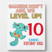 Axolotl Gamer Birthday Boy Video Game Party Fotoplaat (Voorkant)