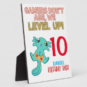 Axolotl Gamer Birthday Boy Video Game Party Fotoplaat (Zijkant)
