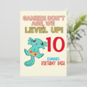 Axolotl Gamer Birthday Boy Video Game Party  Kaart (Staand voorkant)