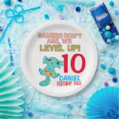Axolotl Gamer Birthday Boy Video Game Party  Papieren Bordje (Feest)