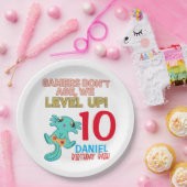 Axolotl Gamer Birthday Boy Video Game Party  Papieren Bordje (Feest)