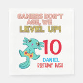Axolotl Gamer Birthday Boy Video Game Party Servet (Voorkant)