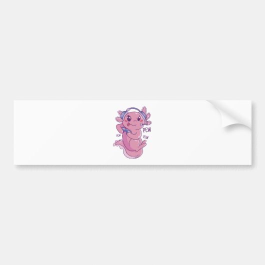 Axolotl Gamer Challenge Blast Bumpersticker (Voorkant)