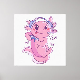 Axolotl Gamer Challenge Blast Canvas Afdruk