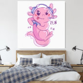 Axolotl Gamer Challenge Blast Canvas Afdruk (Insitu (Slaapkamer))