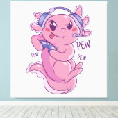 Axolotl Gamer Challenge Blast Canvas Afdruk (Insitu (Houten vloer))