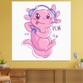 Axolotl Gamer Challenge Blast Canvas Afdruk (Insitu (Woonkamer))