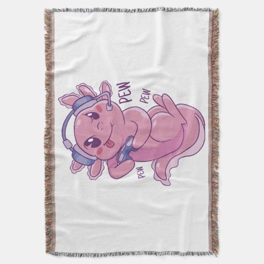 Axolotl Gamer Challenge Blast Deken (Voorkant Verticaal)