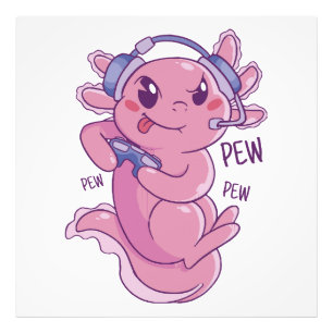 Axolotl Gamer Challenge Blast Foto Afdruk