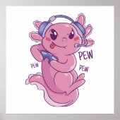 Axolotl Gamer Challenge Blast Poster (Voorkant)