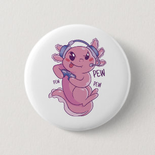 Axolotl Gamer Challenge Blast Ronde Button 5,7 Cm
