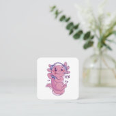 Axolotl Gamer Challenge Blast Vierkante Visitekaartje (Staand voorkant)