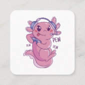 Axolotl Gamer Challenge Blast Vierkante Visitekaartje (Achterkant)