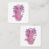 Axolotl Gamer Challenge Blast Vierkante Visitekaartje (Voorkant / Achterkant)