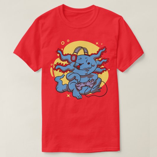 Axolotl Gamer Cute Funny Axolotls Kawaii Ja T-shirt (Design voorkant)