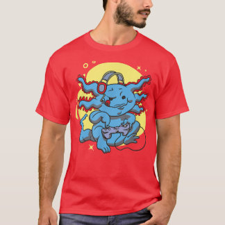 Axolotl Gamer Cute Funny Axolotls Kawaii Ja T-shirt