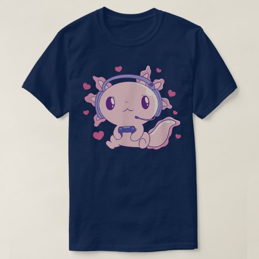 Axolotl Gamer Cute Funny Axolotls Kawaii Ja T-shirt (Design voorkant)