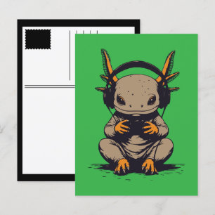 axolotl gamer feestdagenkaart