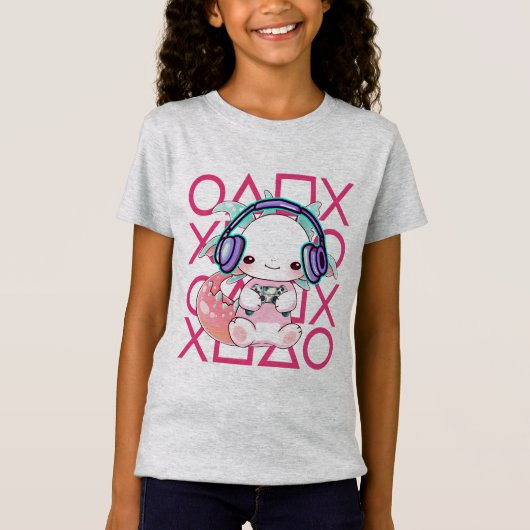 Axolotl Gamer - Gamer Meisje T-shirt (Voorkant)
