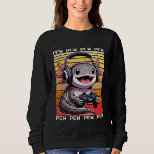 Axolotl Gamer Pew Funny Videogames Boys M Trui