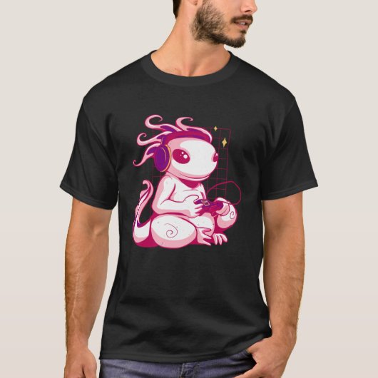 Axolotl Gamer Videogames T-shirt (Voorkant)