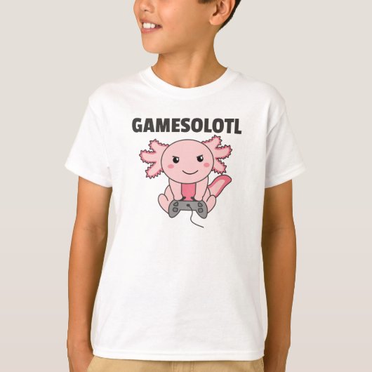 Axolotl Gamesolotl Cute Animals voor gamers T-shirt (Voorkant)
