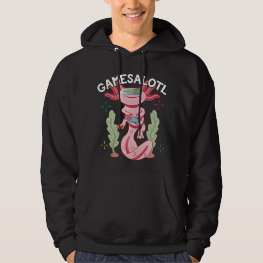 Axolotl Gaming Gamesalotl Kawaii Hoodie (Voorkant)