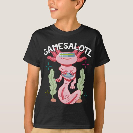 Axolotl Gaming Gamesalotl Kawaii T-shirt (Voorkant)