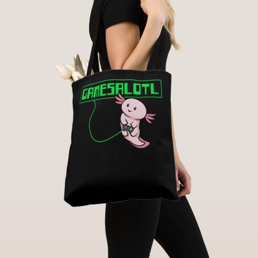 Axolotl Gaming Gamesalotl Kawaii Tote Bag (Dichtbij)