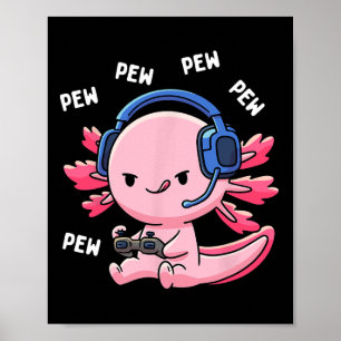 Axolotl Gaming Kinder Boys Girls Anime Video Game Poster