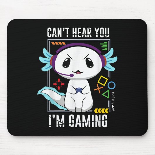 Axolotl Gaming Salamander als Gamer Muismat (Voorkant)