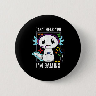 Axolotl Gaming Salamander als Gamer Ronde Button 5,7 Cm