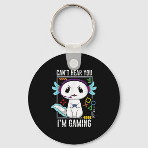 Axolotl-gaming-salamander als gamer sleutelhanger