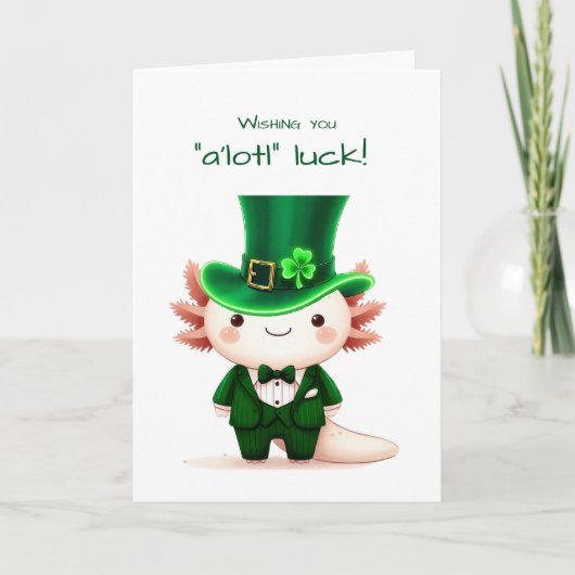Axolotl gekleed voor St. Patrick's Day Kaart (Voorkant)