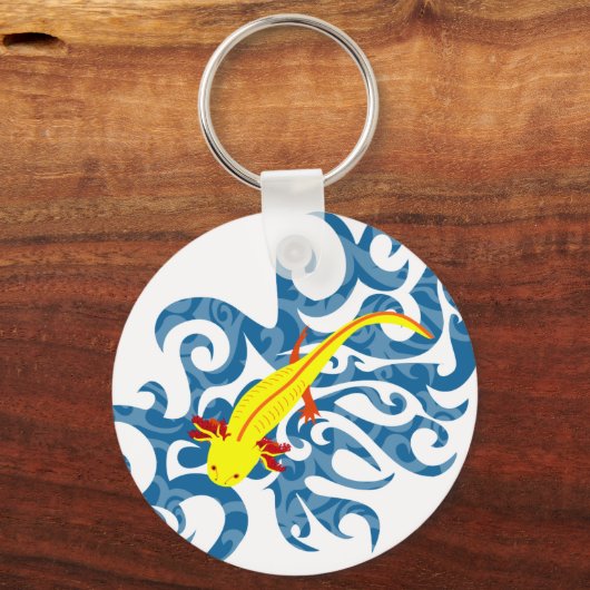 Axolotl Gelb im Wassser Sleutelhanger (Voorkant)