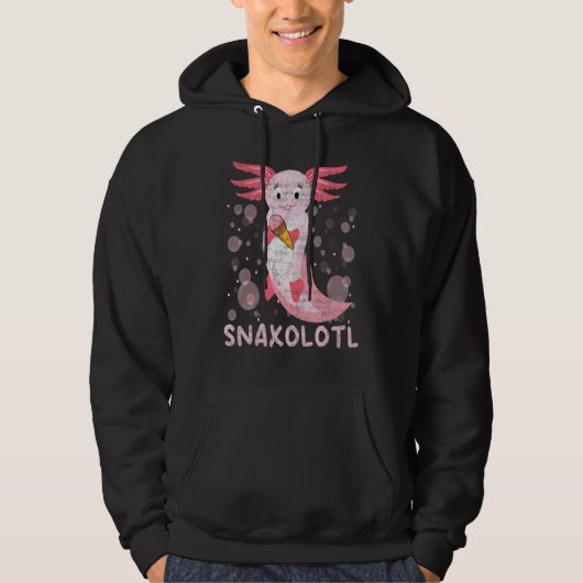 Axolotl gevulde dier en snacks hoodie (Voorkant)