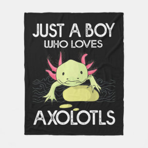Axolotl Gift Anime Japans, een jongen die van een Fleece Deken