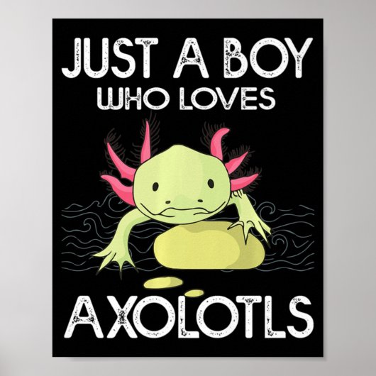 Axolotl Gift Anime Japans, een jongen die van een Poster (Voorkant)