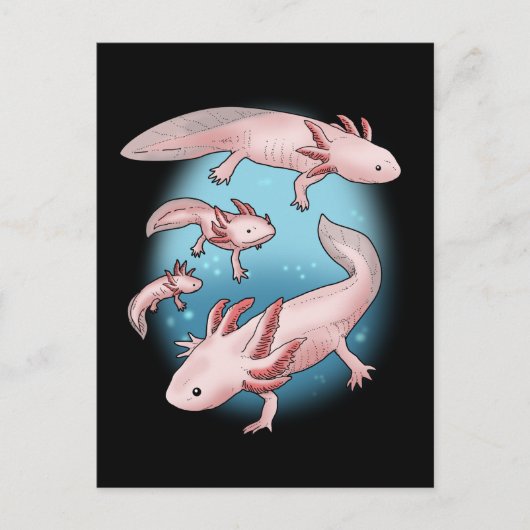 Axolotl Gift Kinderen Kawaii Axolotl Gifts Mannen Briefkaart (Voorkant)