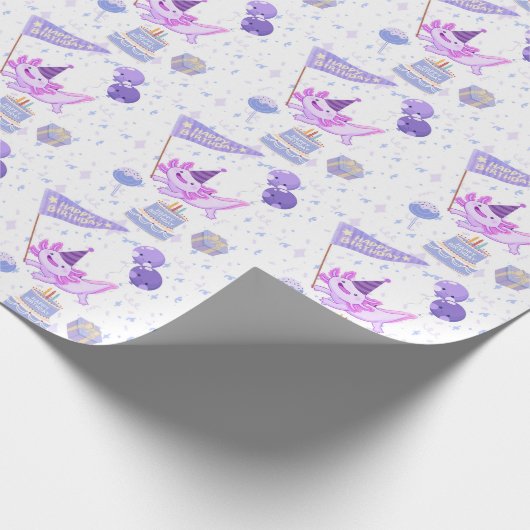 Axolotl gift wrap cadeaupapier (Hoek)