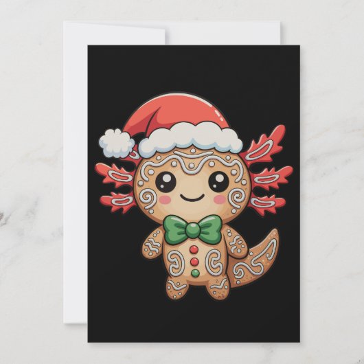 Axolotl Gingerbread Kerstmis Kerstmis Matching Fam Feestdagenkaart (Voorkant)