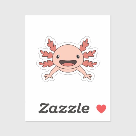 Axolotl glimlacht recht naar jou! Sticker (Vel)