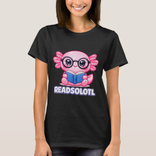 Axolotl grappige boekenwurm lezer boek t-shirt