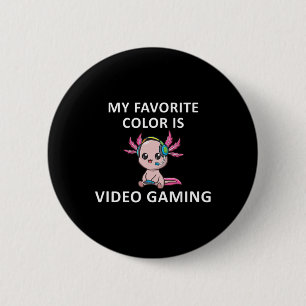 Axolotl Grappige Gamer Citaat Mijn Favoriete Kleur Ronde Button 5,7 Cm